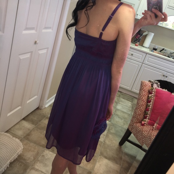 💐100% Silk Fashion Spy Dress w/ Handmade Flowers - Picture 7 of 9